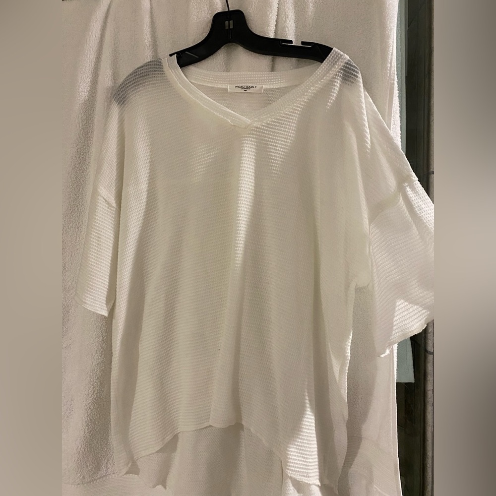 Boutique Waffle Top. White.